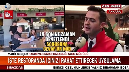 Restoranlarda son denetim tarihini gösteren uygulama