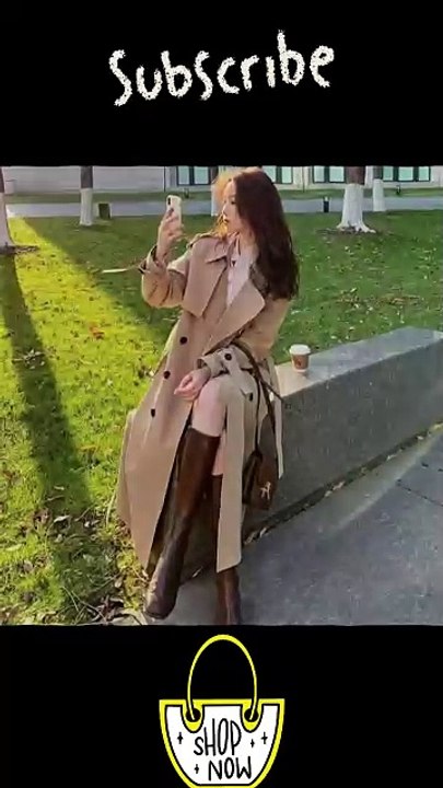 Streetwear Loose Trench Coat Midi Length Fashion Korean Elegant Khaki Black Women's Windbreaker Coat Casual Double Breasted Tops
