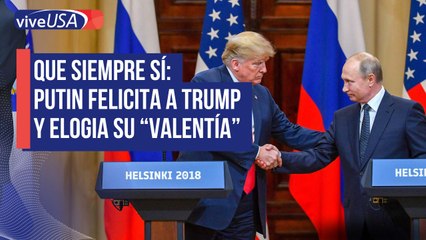Putin felicita a Trump y elogia su "valentía" tras atentado en campaña electoral