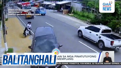 Motorsiklong dumaan sa mga pinatutuyong palay sa kalsada, sumemplang | Balitanghali