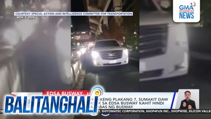 Driver ng SUV na may pekeng plakang 7, sumakit daw ang tiyan kaya pumasok sa EDSA busway kahit hindi naman ma-traffic sa labas ng busway | Balitanghali