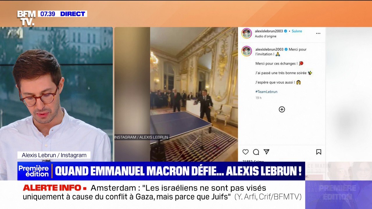 Tennis de table: Emmanuel Macron défie Alexis Lebrun à l'Élysée
