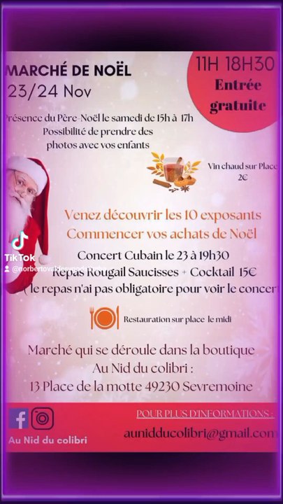 Bonjour. vous êtes bienvenus au Marché Noël et mon Concert le 23 Nov . Merci d' avance 🇨🇺🇨🇵🎼🎵🎶🕺💃🌞🎇