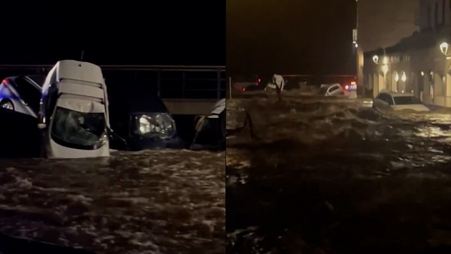 Las fuertes lluvias causan inundaciones en Cadaqués Girona y arrastran decenas de coches