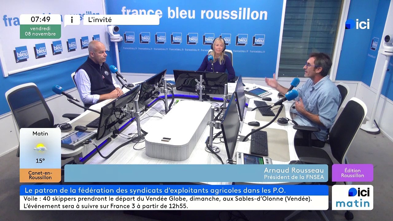 Arnaud Rousseau, pdt de la FNSEA, invité de France Bleu Roussillon