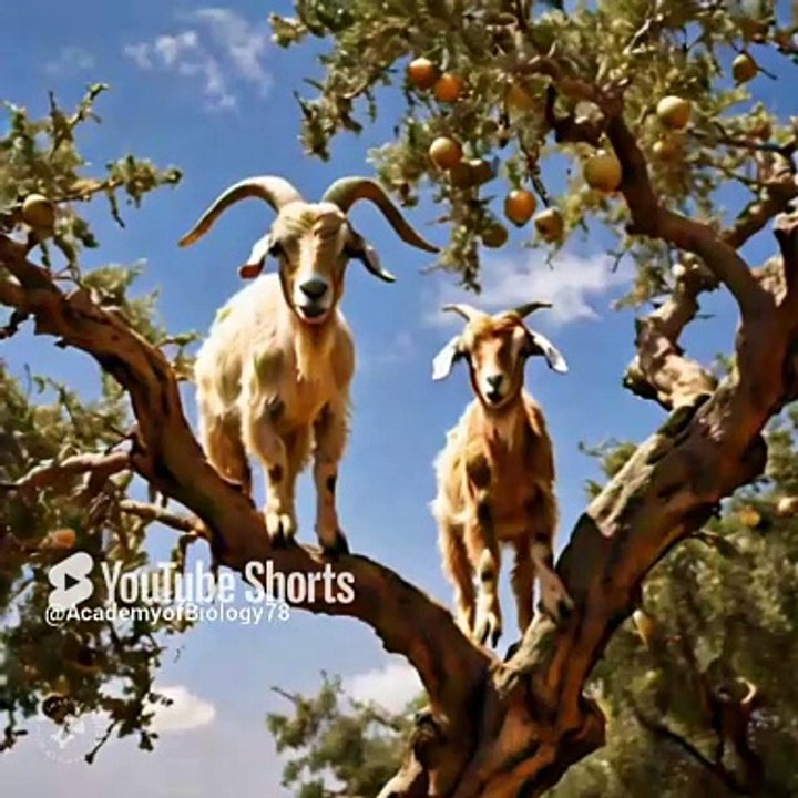 tree climbing goats | aisi bakriyan jo darakhton pay charti hay | goats climb tree in Morocco