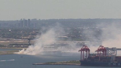 Qantas plane emergency landing sparks fire at Sydney airport after engine failure