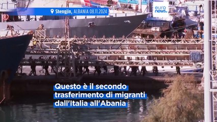 La nave Libra arrivata in Albania dall'Italia con a bordo otto migranti