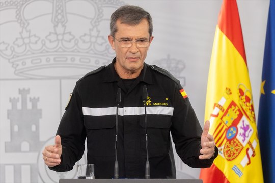 Javier Marcos, General Jefe de la UME ha comparecido hoy en Moncloa para para informar sobre los trabajos de rescate tras la DANA. Paiporta es terrible, pero hay muchos Paiportas