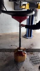 Oil Leaks Out as Man Fails to Catch it