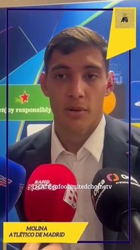 #LDCUEFA 🏆 : Molina ,l’auteur de l’égalisation madrilène face au #PSG 🔵🔴 se dit satisfait du résultat de ce soir après la défaite à MADRID 🇪🇸 contre Lille ! ⚽🔥🔥