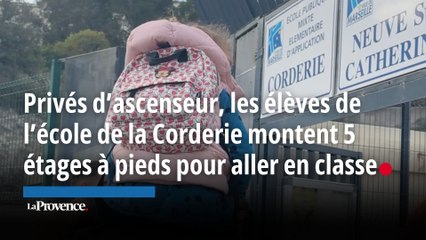 Privés d'ascenseur, les élèves de l'école de la Corderie montent 5 étages à pied pour aller en classe
