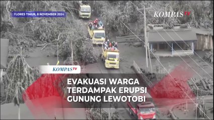 Gambar Udara Evakuasi Warga Terdampak Erupsi Lewotobi Laki-laki