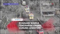 Gambar Udara Evakuasi Warga Terdampak Erupsi Lewotobi Laki-laki