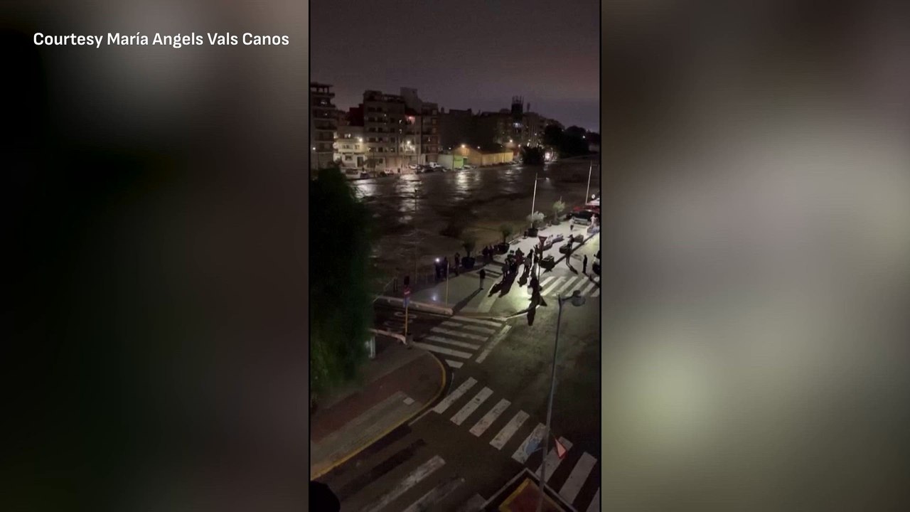 Video captures Valencia floods engulfing Paiporta on day one