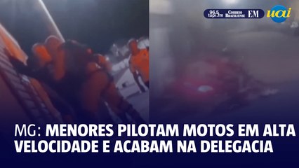 Menores pilotam motos em alta velocidade e acabam na delegacia