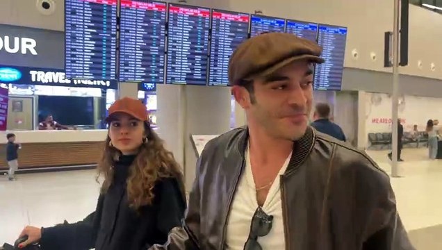 Burak Deniz and Burcu Yazgı caught at the airpot - Bir gece masali actor and actress.