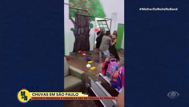 Creche é inundada e crianças são retiradas às pressas após chuva em São Paulo