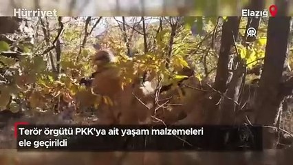 Terör örgütü PKK'ya ait yaşam malzemeleri ele geçirildi