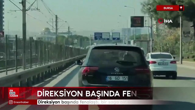 Bursa'da direksiyon başında fenalaştı, bir sağa bir sola çarptı