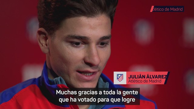 Julián Álvarez, elegido mejor jugador del mes por los aficionados del Atlético: Cada día me siento mejor
