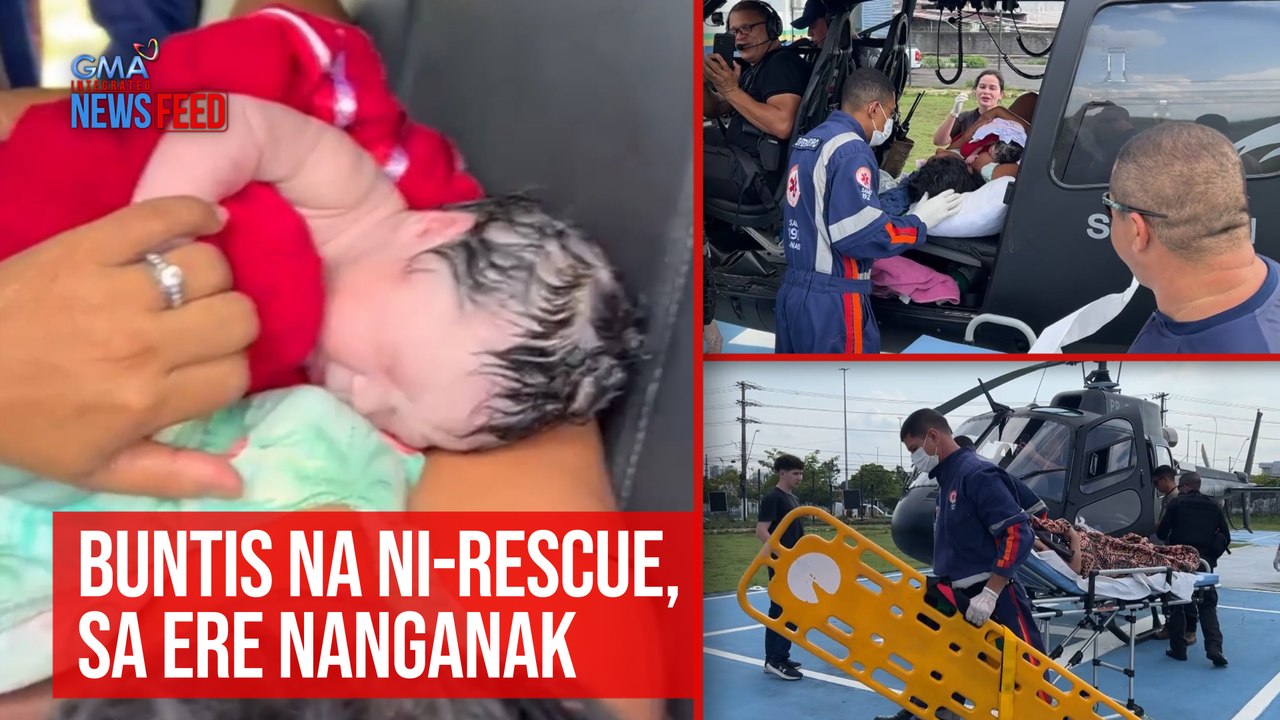 Buntis na ni-rescue, sa ere nanganak! | GMA Integrated Newsfeed