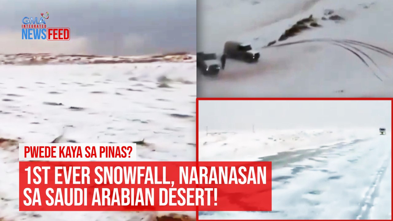 1st ever snowfall, naranasan sa Saudi Arabian desert! | GMA Integrated Newsfeed