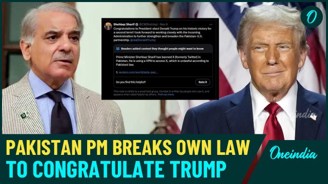 Pakistan's PM Shehbaz Sharif Caught Using VPN to Congratulate Donald Trump, Breaking Govt. Law on X