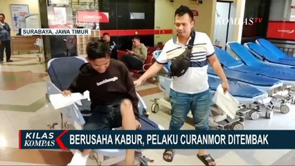 Rekaman Aksi Pelaku Curanmor di Surabaya Dikejar hingga Ditembak Polisi