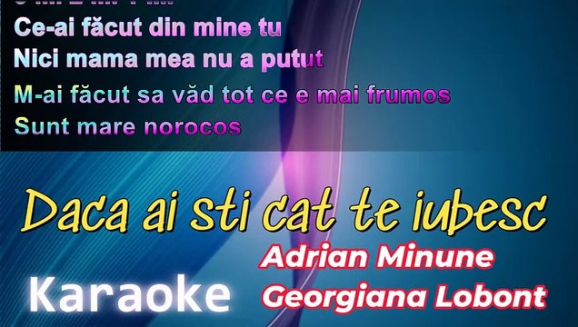 Daca ai sti cat te iubesc - Karaoke - Adrian Minune ❌ Georgiana Lobont