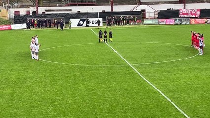 Minute's silence, ahead of Remembrance Sunday, at Shamrock Park between Portadown and Carrick Rangers