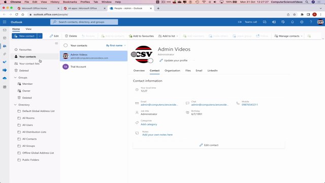 How to USE Microsoft People for Office 365 On a Mac - Tutorial 5 - Recover a Contact - Basic | New