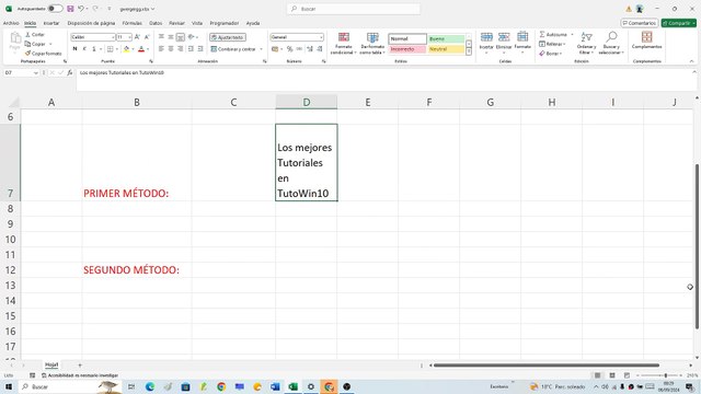 ⬜✍ Como PONER VARIAS LÍNEAS en una CELDA de EXCEL FÁCIL y RÁPIDO