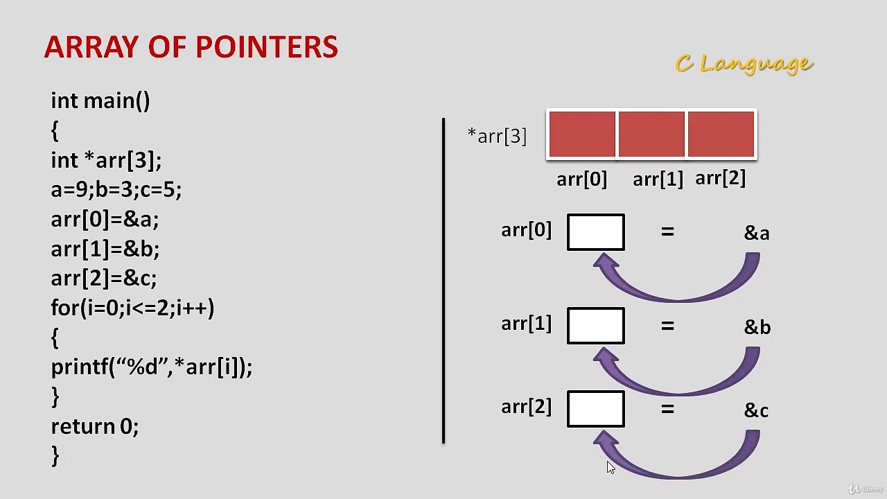 Learn Programming Technique C to Master Skills - Array of Pointer Program