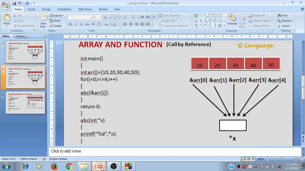 Learn Programming Technique C to Master Skills - Second Program(Array with Function , Call by Reference)