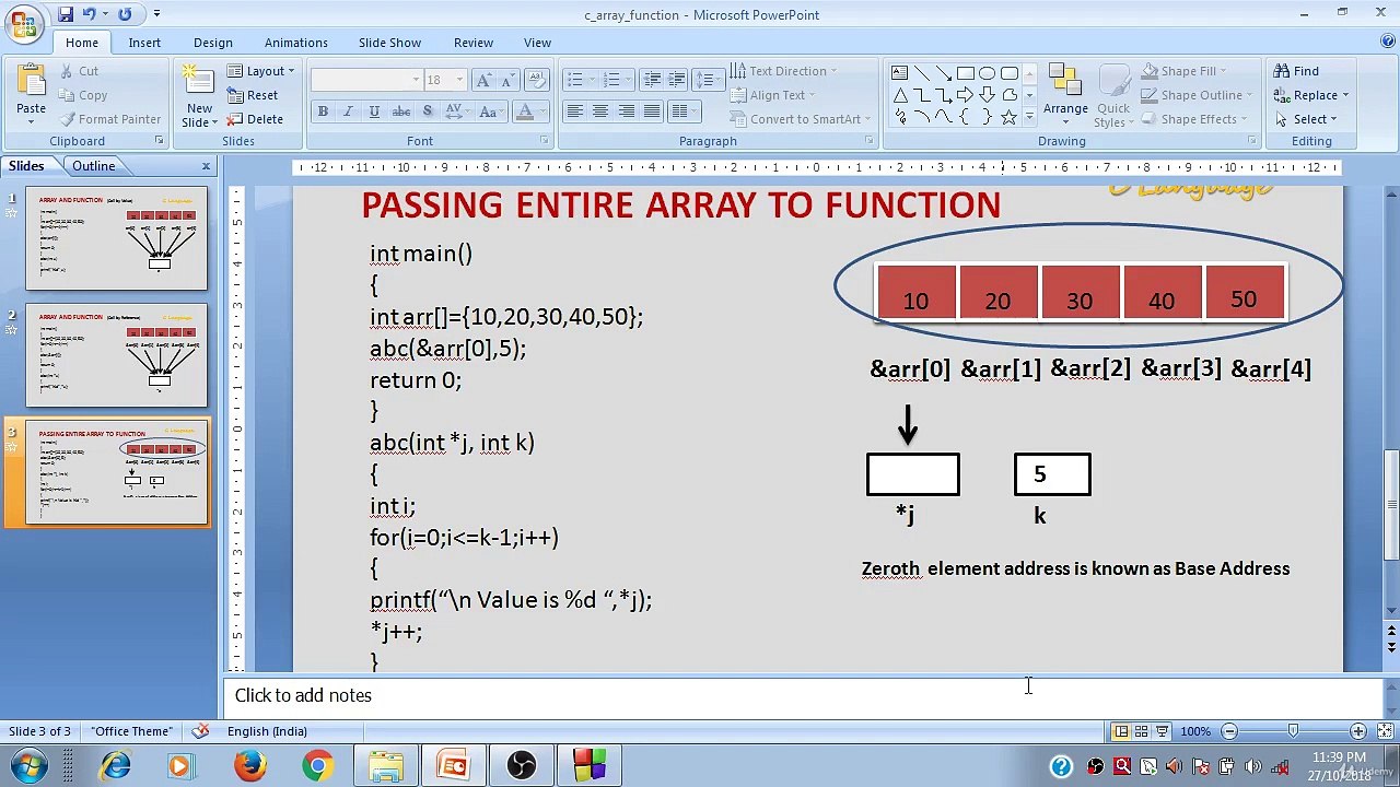 Learn Programming Technique C to Master Skills - Third Program ( Passing Entire Array in Function ,continue...)