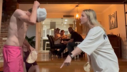 Watch as a tortilla battle between siblings escalates into a comedic and competitive duel