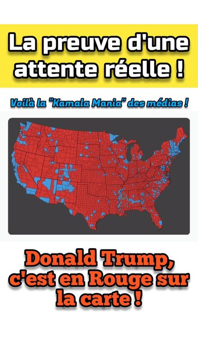 La fameuse ''Kamala Mania'' face à la carte des résultats de Donald Trump !