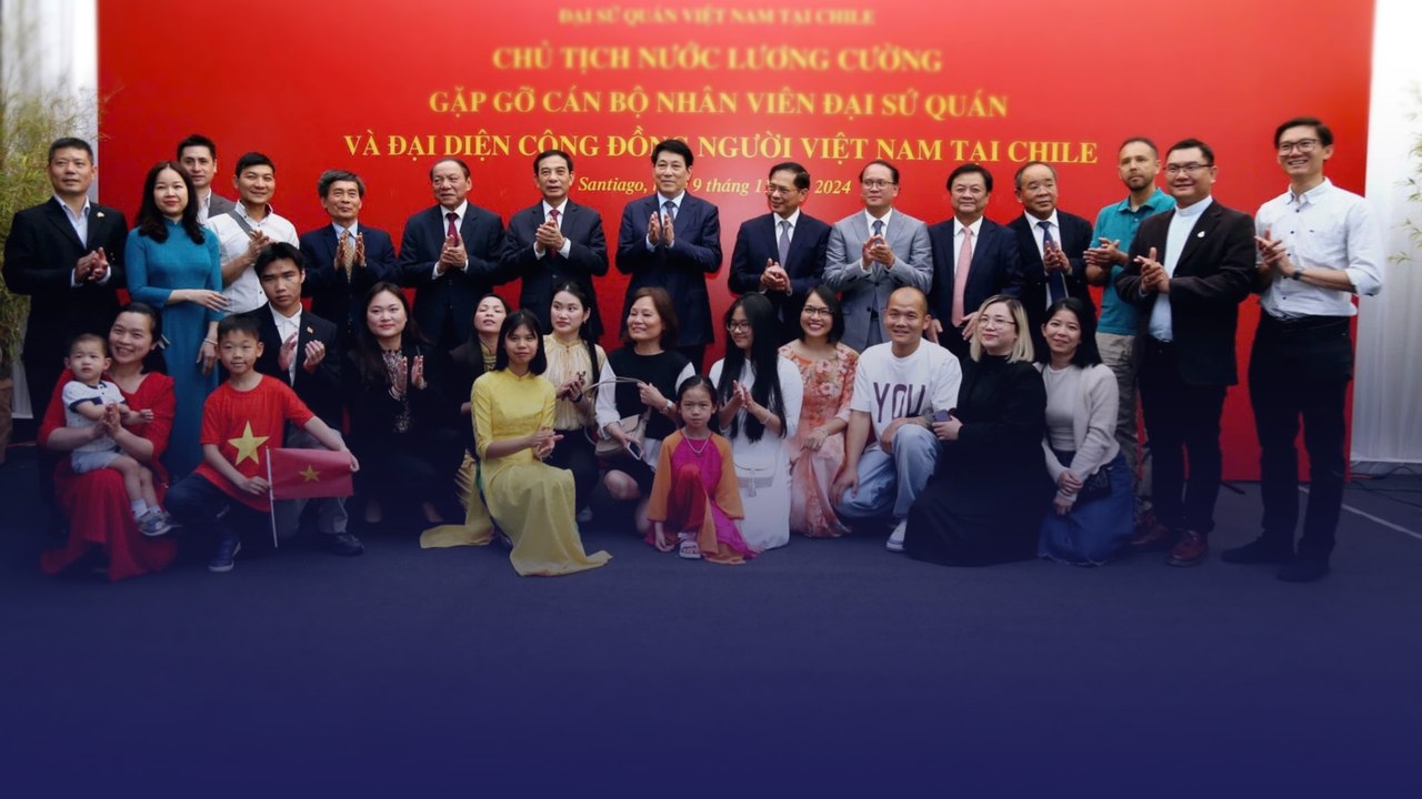 Chủ tịch nước Lương Cường thăm Đại sứ quán và cộng đồng người Việt Nam tại Chile