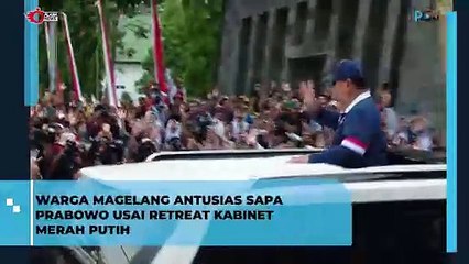 Warga Nagelang Antusias Menyambut Prabowo Usai Retreat Kabinet Merah Putih
