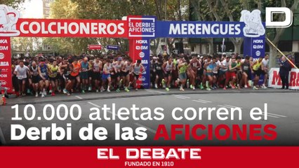 Unos 10.000 atletas entre merengues y colchoneros corren el Derbi de las Aficiones