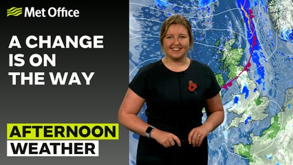 Met Office Afternoon Weather Forecast 10/11/2024 - Turning brighter in the north