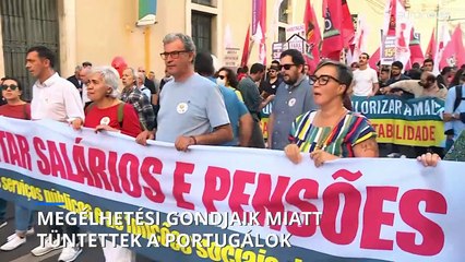 Több ezren tüntettek Lisszabonban és Portóban magasabb béreket és nyugdíjakat követelve