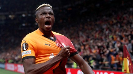 Victor Osimhen celebrates with Mauro Icardi's jersey