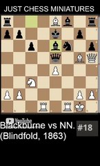 Blackburne wins with the Gueridon checkmate and a King's hunt