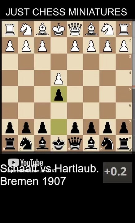 Carl Hartlaub defeats Georg Schaaff with a smothered checkmate