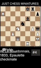 de La Bourdonnais, 1833.  Epaulette checkmate