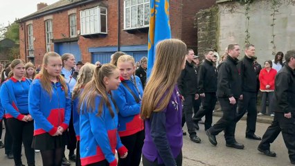 The Parade moves off after the Remembrance at Crediton War Memorial, video Alan Quick IMG_7394