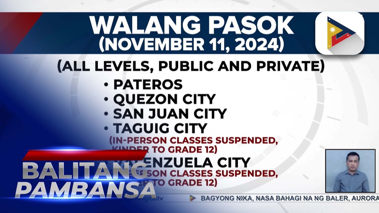 Klase sa ilang paaralan sa Metro Manila at ilang lalawigan, sinuspinde dahil sa Bagyong #NikaPH