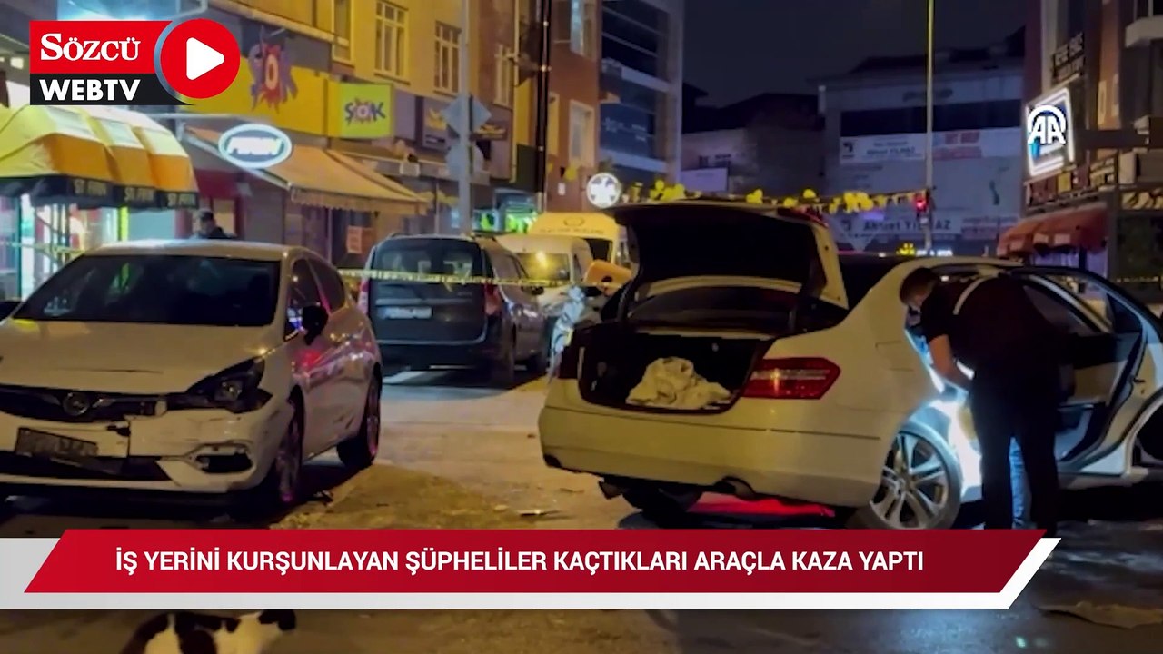 İş yerini kurşunlayan şüpheliler kaçtıkları araçla kaza yaptı